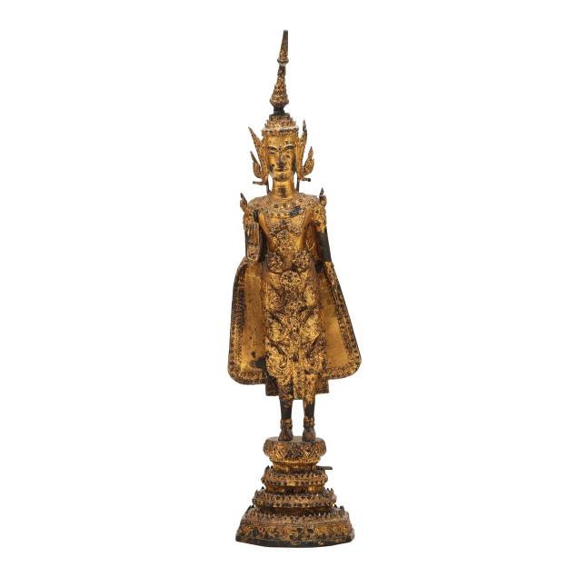 a-tall-thai-gilt-bronze-buddha-sculpture