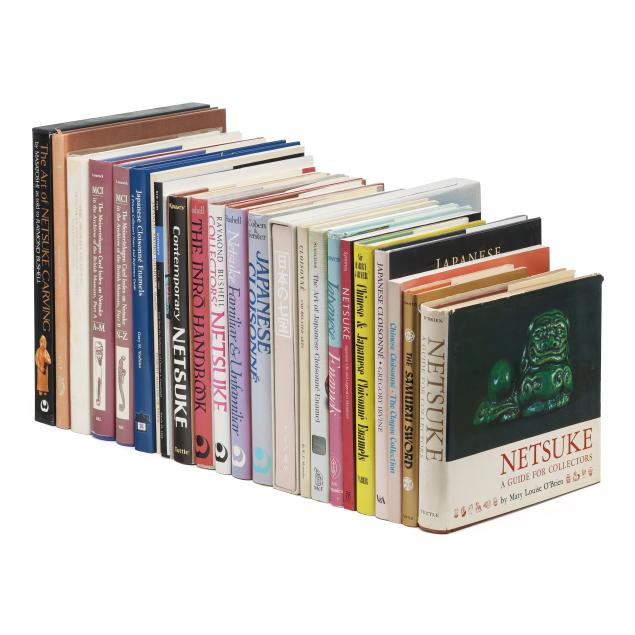 a-group-of-24-japanese-cloisonne-and-netsuke-reference-art-books