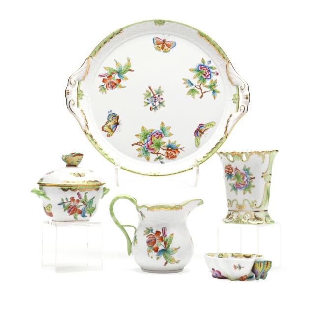 five-assorted-herend-i-queen-victoria-i-table-items