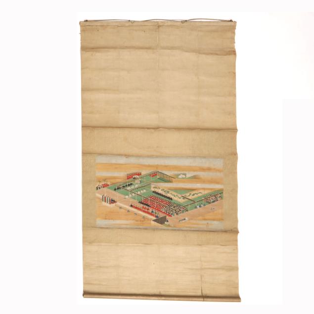 a-large-japanese-painting-of-shogunate-court-ceremony-scene