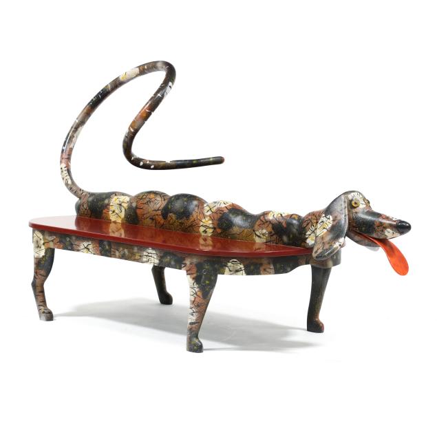 roy-de-forest-american-1930-2007-rare-and-large-dog-table