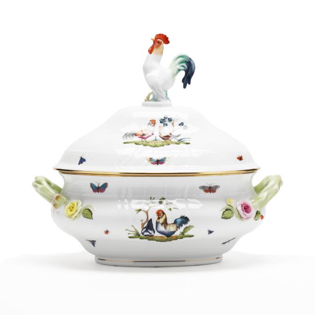 herend-i-chanticleer-i-oval-lidded-rooster-tureen