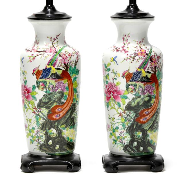 a-pair-of-chinese-famille-rose-vase-lamps-with-pheasants-and-peonies