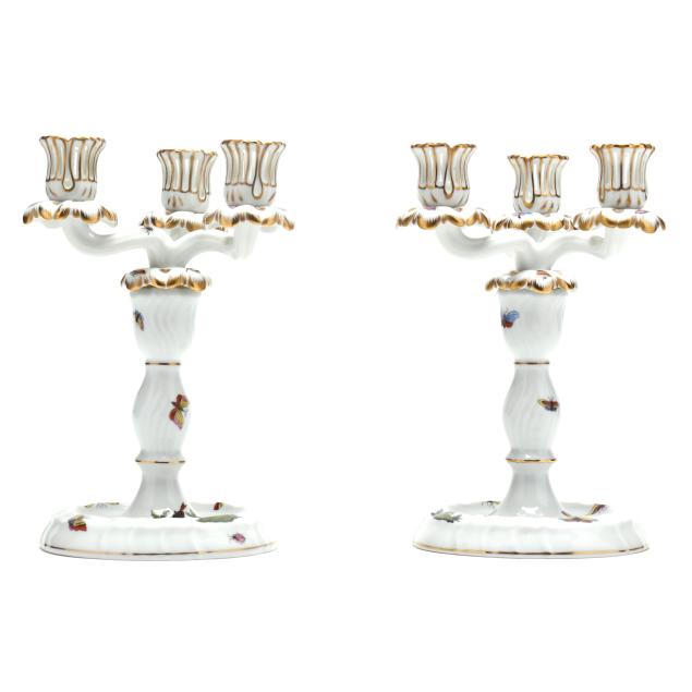 pair-of-herend-i-rothschild-bird-i-three-light-candlesticks