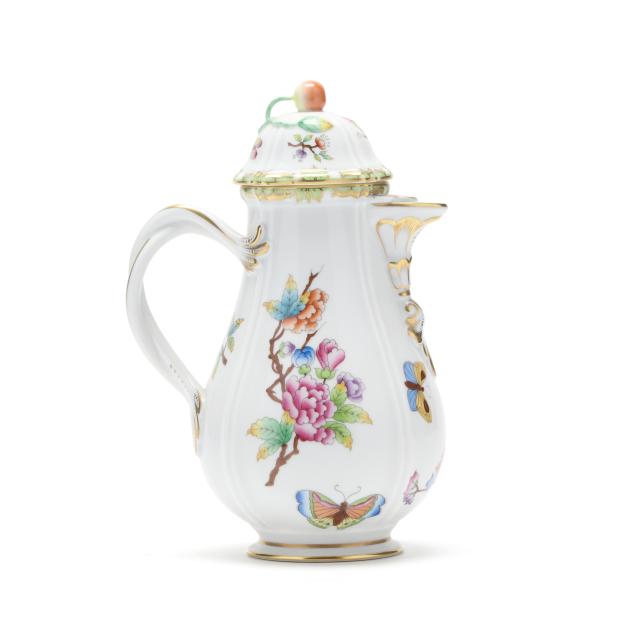 herend-i-queen-victoria-i-footed-coffee-pot-signed