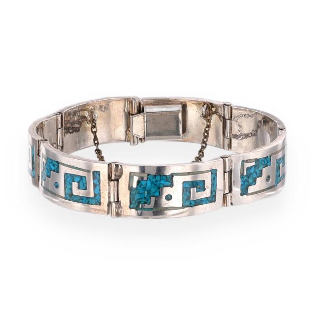 silver-and-composite-turquoise-bracelet