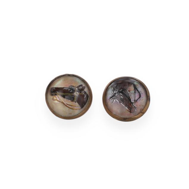 a-pair-of-vintage-reverse-crystal-intaglio-horse-motif-buttons