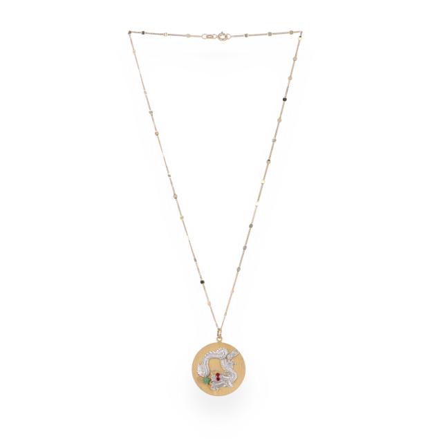 gold-dragon-motif-pendant-necklace
