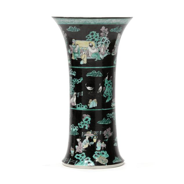 a-large-trumpet-form-chinese-famille-noire-porcelain-vase