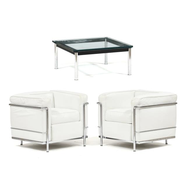 le-corbusier-pierre-jeanneret-and-charlotte-perriand-pair-of-i-lc2-i-chairs-and-i-lc10-p-i-low-table
