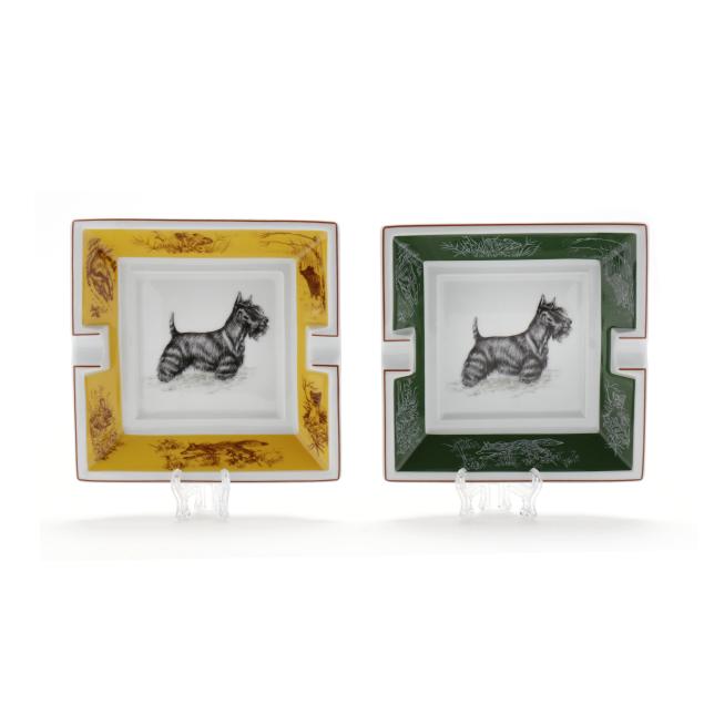 two-hermes-scottish-terrier-ashtrays