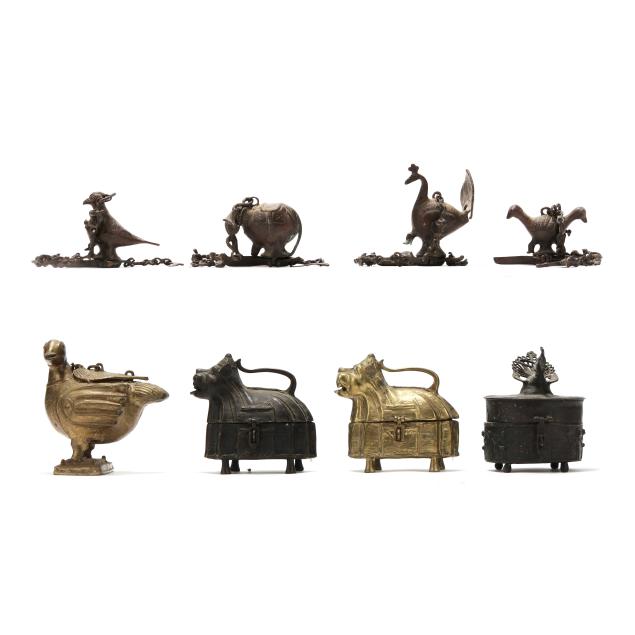 eight-indian-copper-alloy-lighting-and-storage-boxes