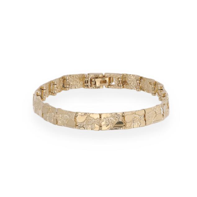 gold-nugget-motif-link-bracelet