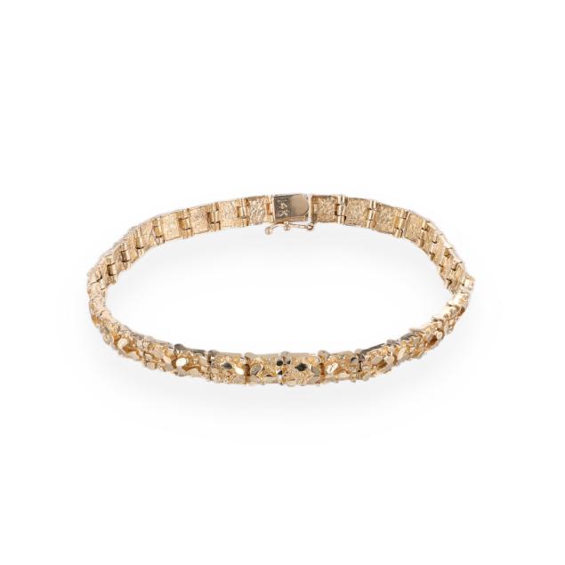 gold-nugget-motif-link-bracelet