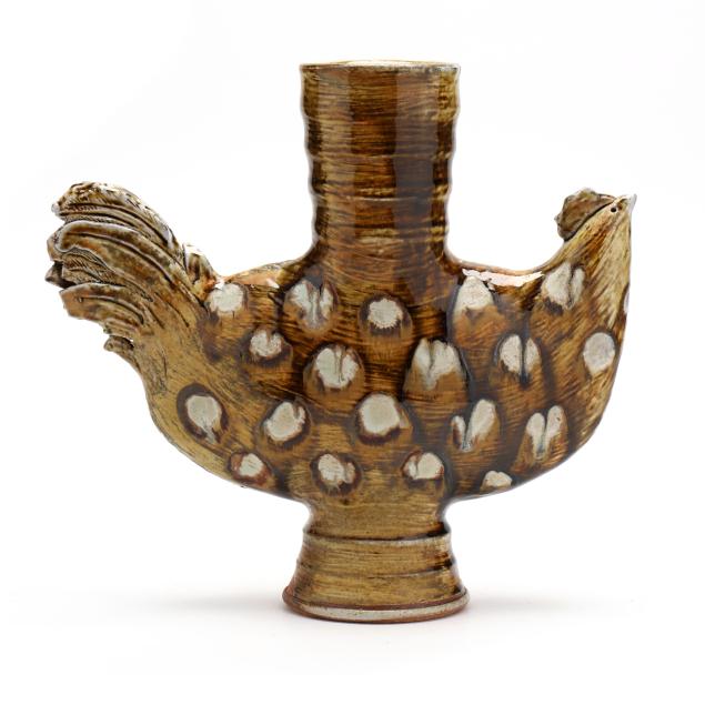 sedberry-pottery-burnsville-nc-spotted-chicken-vase