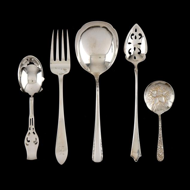 five-sterling-silver-flatware-servers