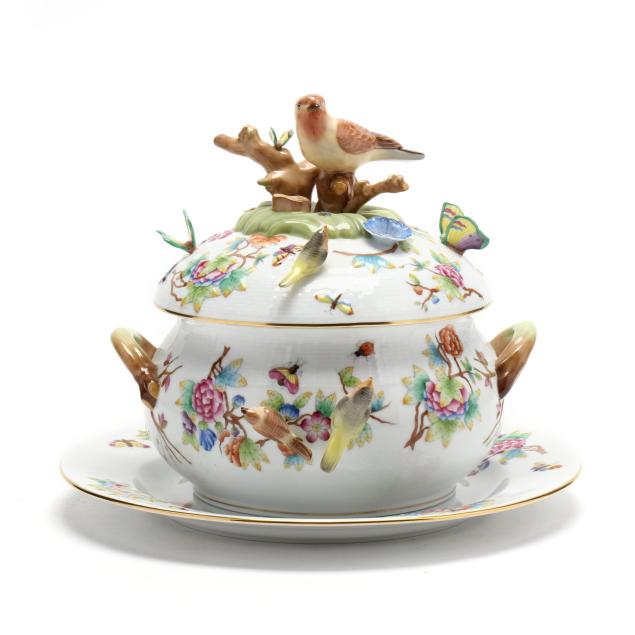 extremely-rare-herend-i-usa-golden-anniversary-i-tureen-and-underplate-both-signed