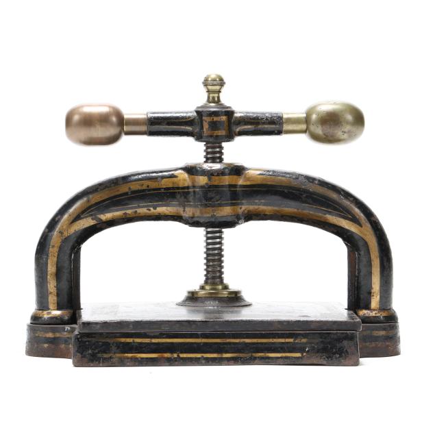 clements-newling-co-ltd-no-356-antique-iron-and-brass-book-press