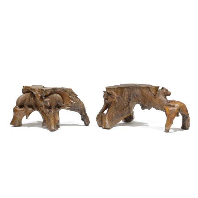 two-black-forest-style-root-wood-pedestals-with-carved-bears