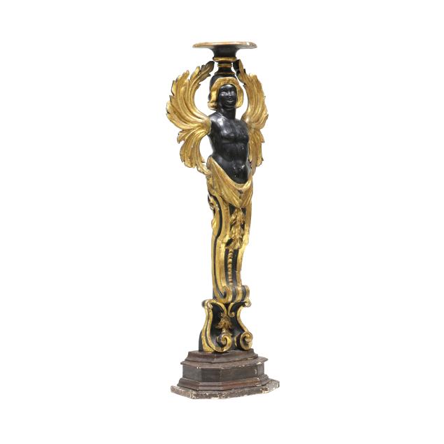 nearly-six-foot-tall-antique-carved-and-parcel-gilt-figural-pedestal
