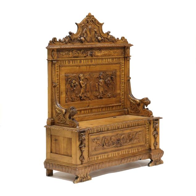 renaissance-revival-carved-walnut-storage-bench