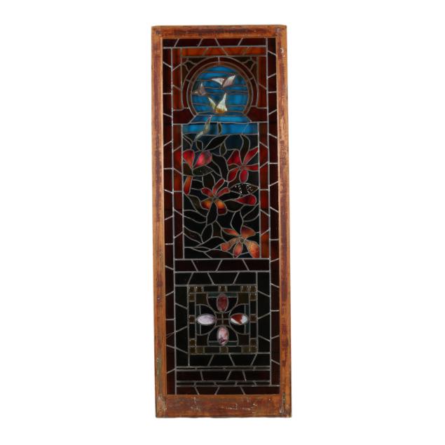 large-vintage-stained-glass-panel-with-florals-and-birds