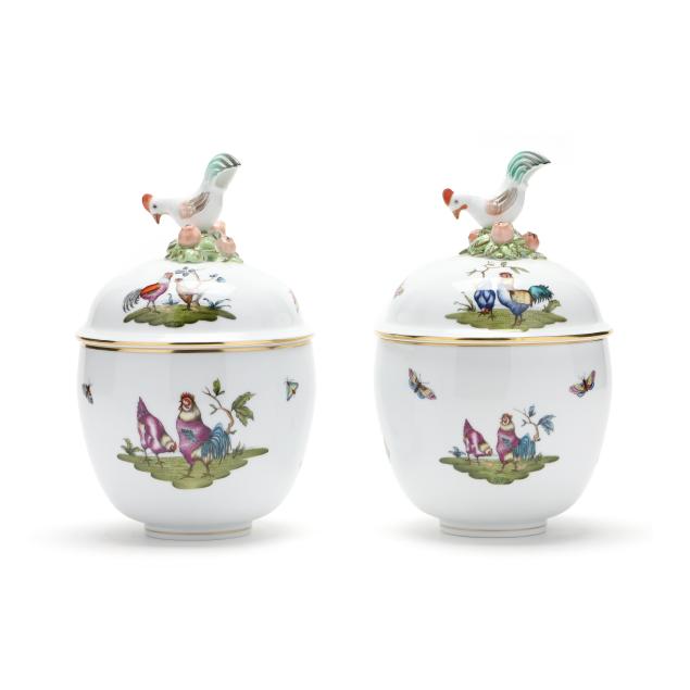 a-pair-of-herend-i-chanticleer-i-lidded-pots