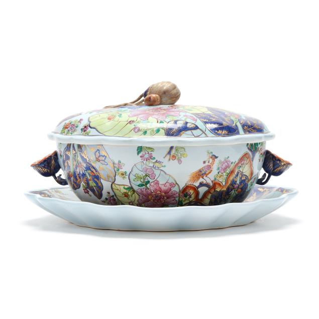 mottahedeh-i-tobacco-leaf-i-oval-lidded-tureen-with-underplate