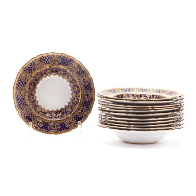 twelve-royal-doulton-for-tiffany-company-cobalt-and-gilt-encrusted-soup-bowls