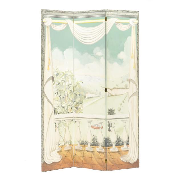 italianate-painted-three-panel-floor-screen