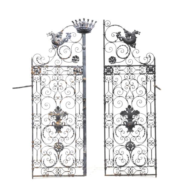 pair-of-antique-wrought-iron-gates