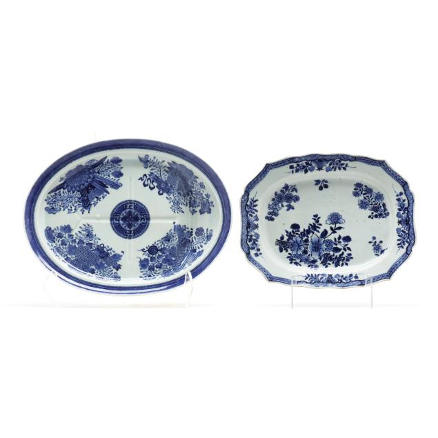 two-chinese-export-blue-and-white-porcelain-serving-platters