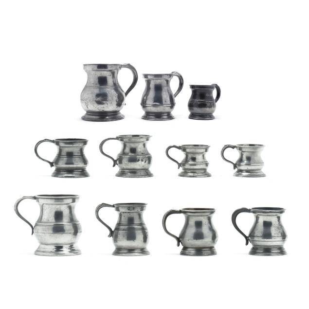 a-collection-of-eleven-antique-british-pewter-measures