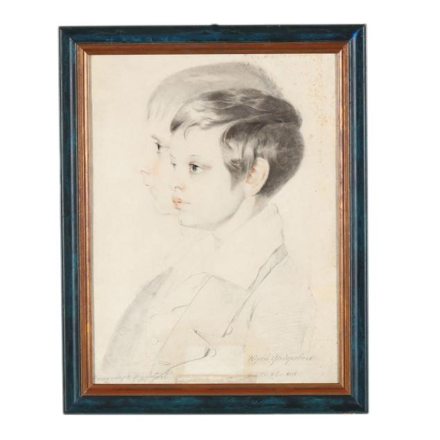 johann-mathias-ranftl-austrian-1805-1854-portrait-sketch-of-two-children