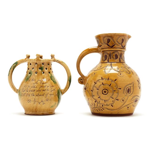 michelle-erickson-va-two-sgraffito-decorated-redware-pottery-works