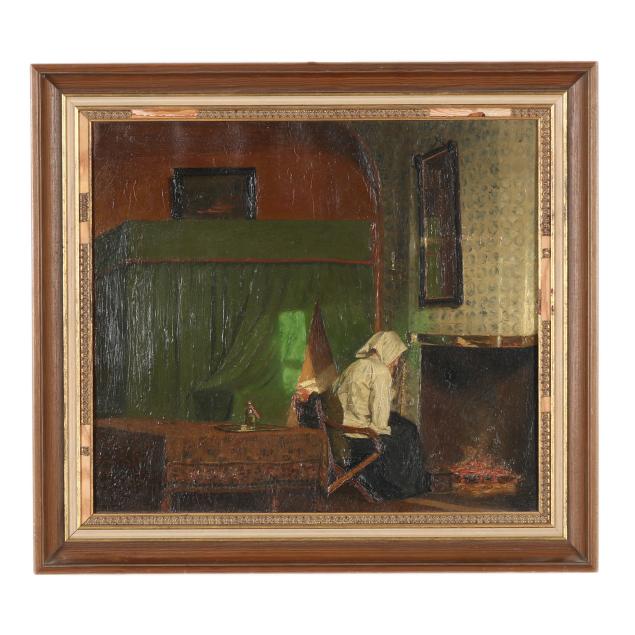 continental-school-circa-1900-woman-seated-by-a-hearth