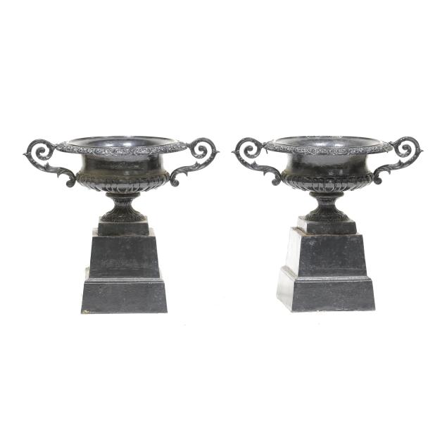 pair-of-classical-style-cast-iron-urns-on-stands