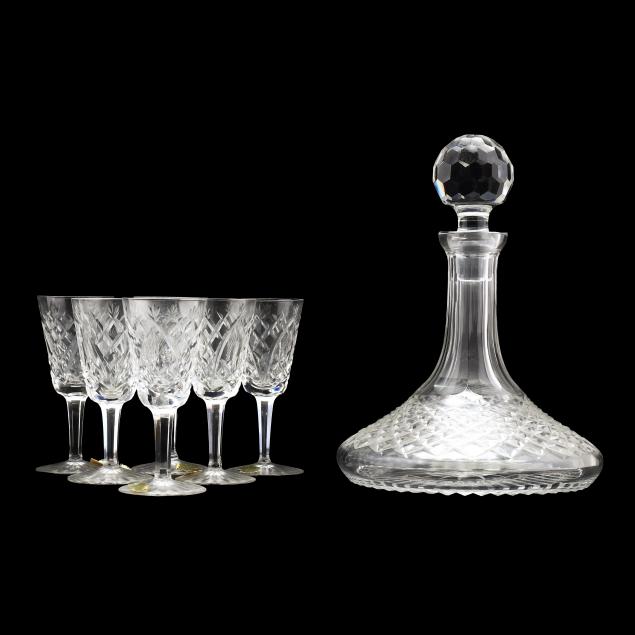 waterford-crystal-ship-s-decanter-and-six-glasses