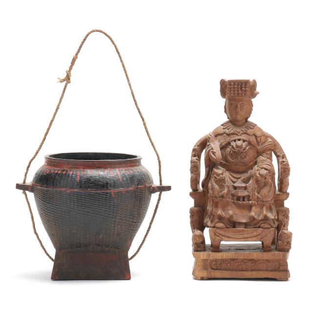 chinese-lacquered-water-basket-and-carved-wood-empress