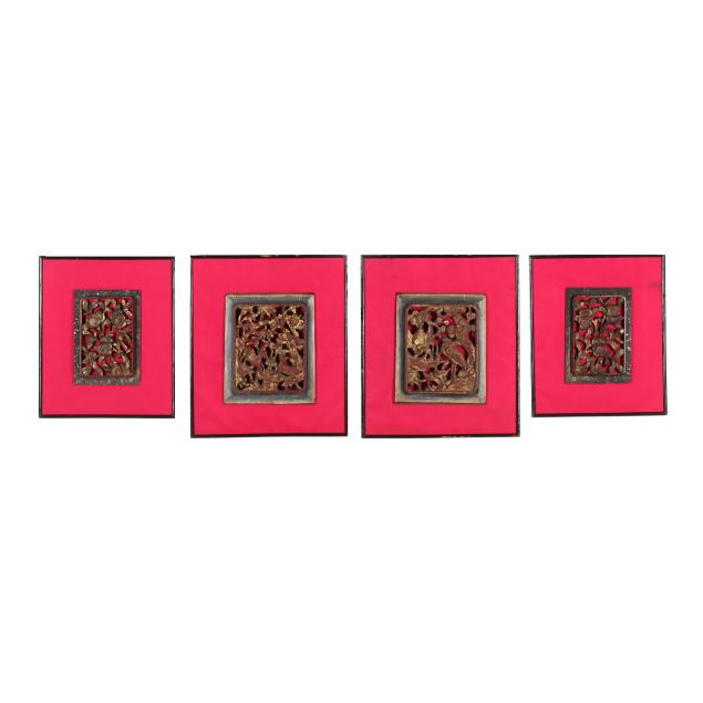 two-pairs-of-chinese-carved-wooden-panels-framed