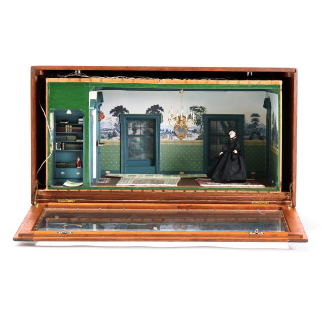 miniature-diorama-box-of-a-lighted-federal-bedroom