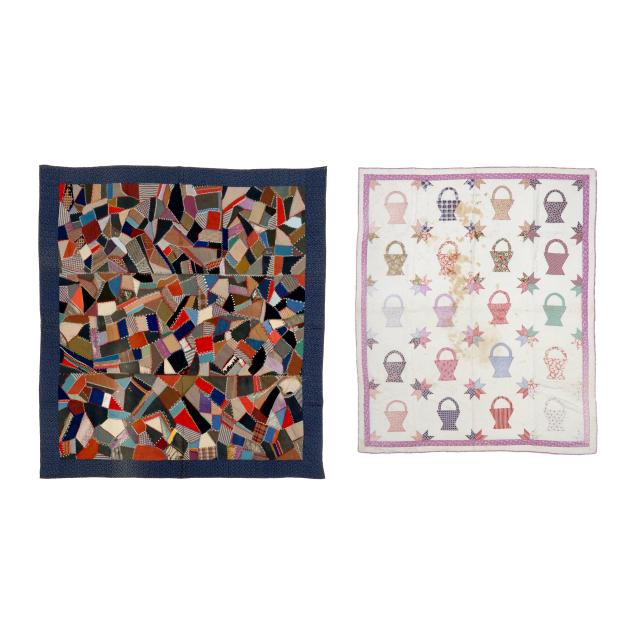 two-handmade-vintage-patchwork-quilts