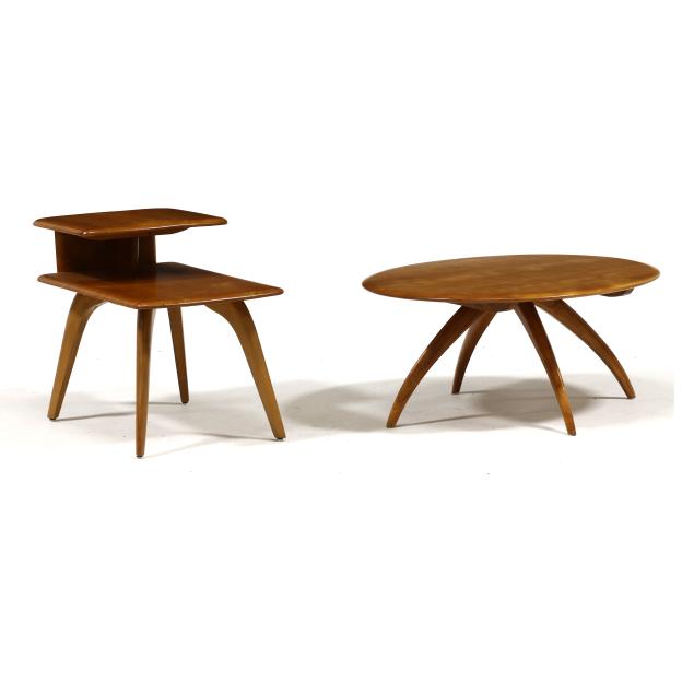heywood-wakefield-rotating-top-cocktail-table-and-tiered-side-table