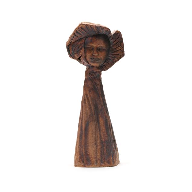 william-moore-nc-abstract-ceramic-figural-head-on-pedestal