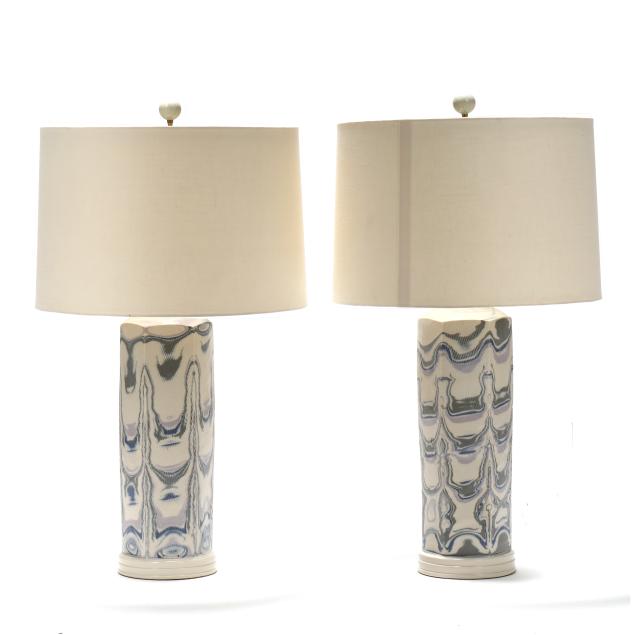 hiroshi-sueyoshi-japanese-american-1946-2025-pair-of-tall-modernist-ceramic-table-lamps