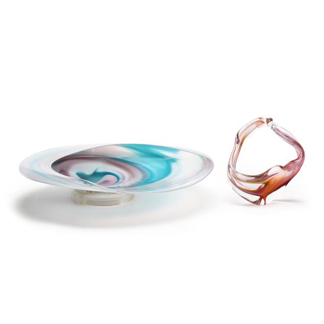 david-goldhagen-two-art-glass-sculptures
