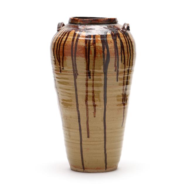 a-japanese-tall-drip-glazed-pottery-jar