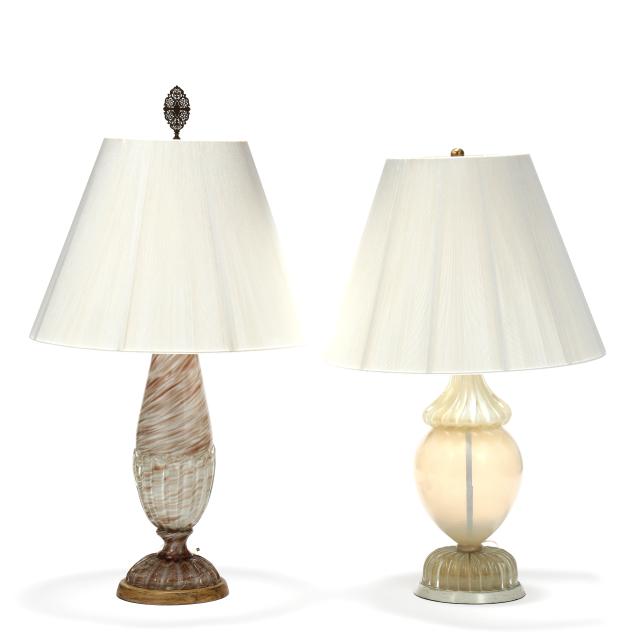 two-mid-century-murano-art-glass-lamps