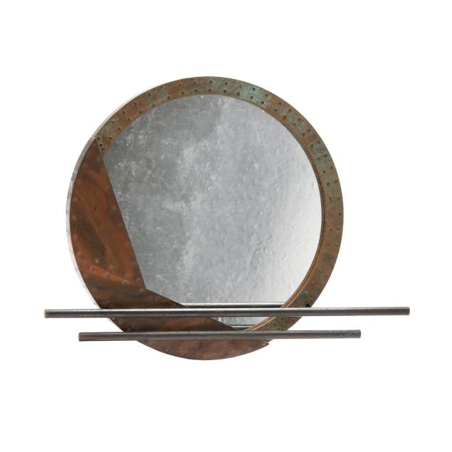 f-l-wall-american-b-1947-modernist-copper-mounted-tondo-wall-mirror