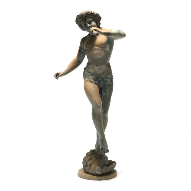 large-vintage-patinated-bronze-fountain-sculpture-of-pan